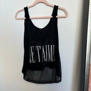 Je T'aime overlay tank top, size M
